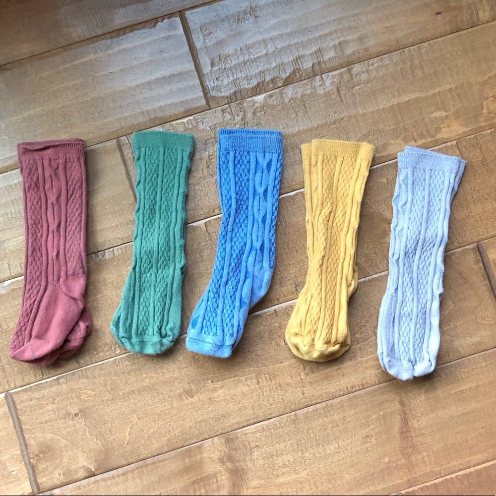 Lot of 5 cable knit knee highs, 12 month -Reserved